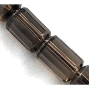 Smoky Quartz beads, faceted column