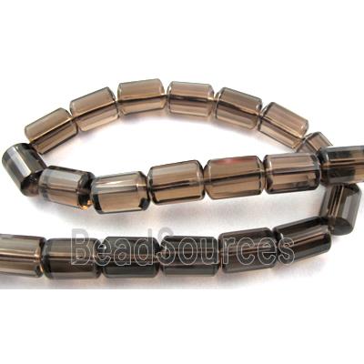 Smoky Quartz beads, faceted column