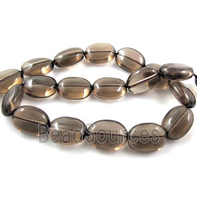 Smoky Quartz beads, flat rice bead