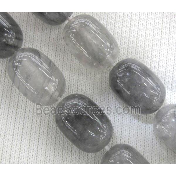 natural Cloudy Quartz bead, barrel