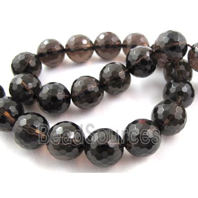 Smoky Quartz bead, faceted round