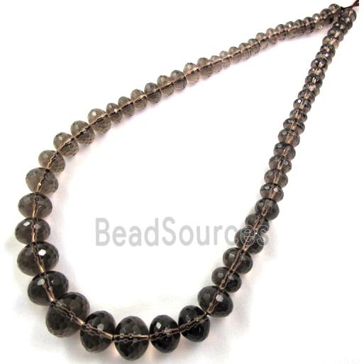 Smoky Quartz necklace, faceted