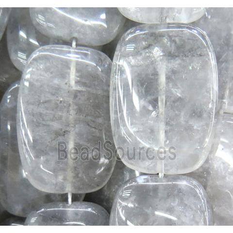 natural cloudy quartz beads, rectangle