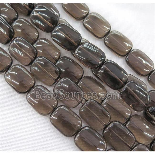 smoky quartz bead, rectangle