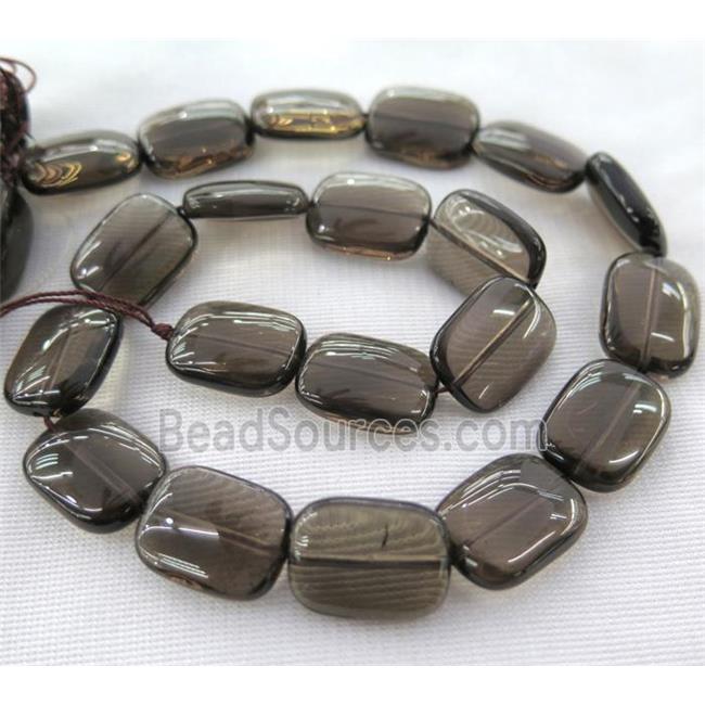 smoky quartz bead, rectangle