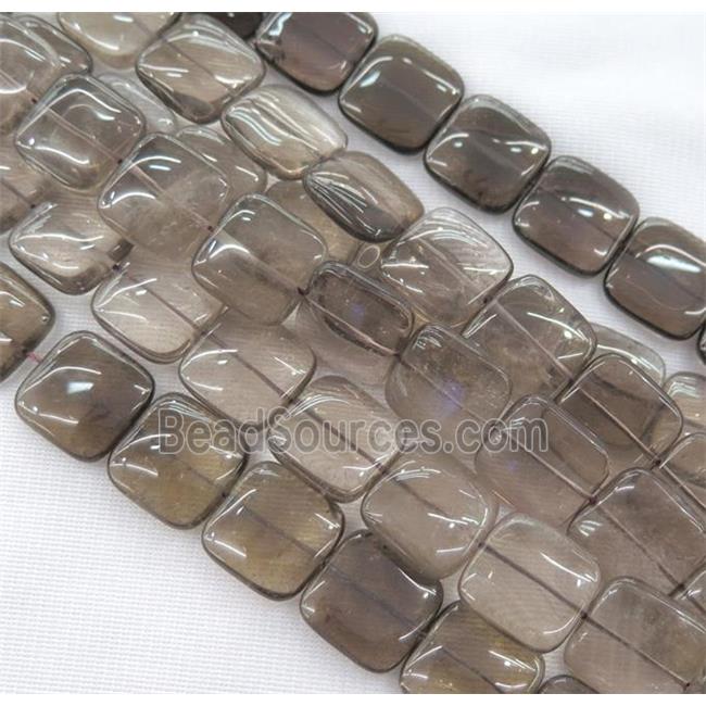 smoky quartz beads, square