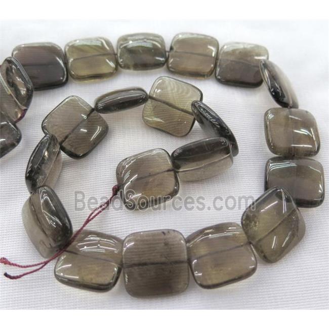 smoky quartz beads, square