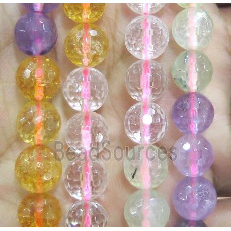 mixed gemstone beads, faceted round