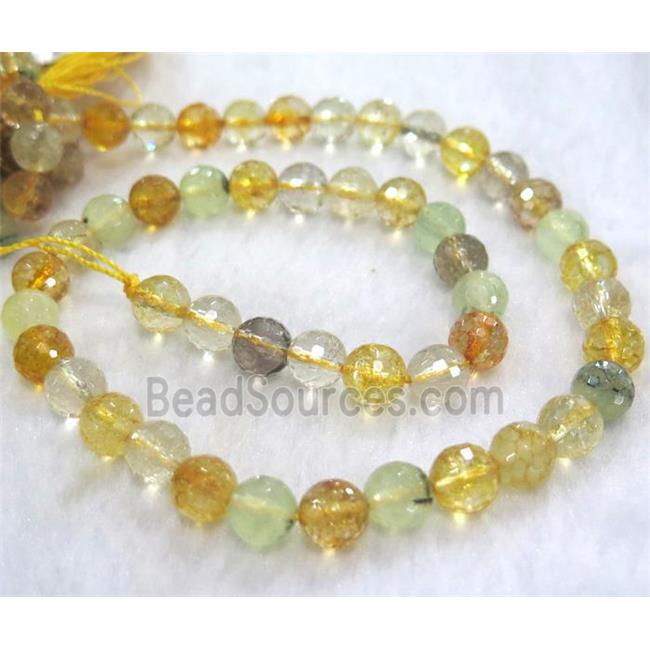 mixed gemstone beads, faceted round