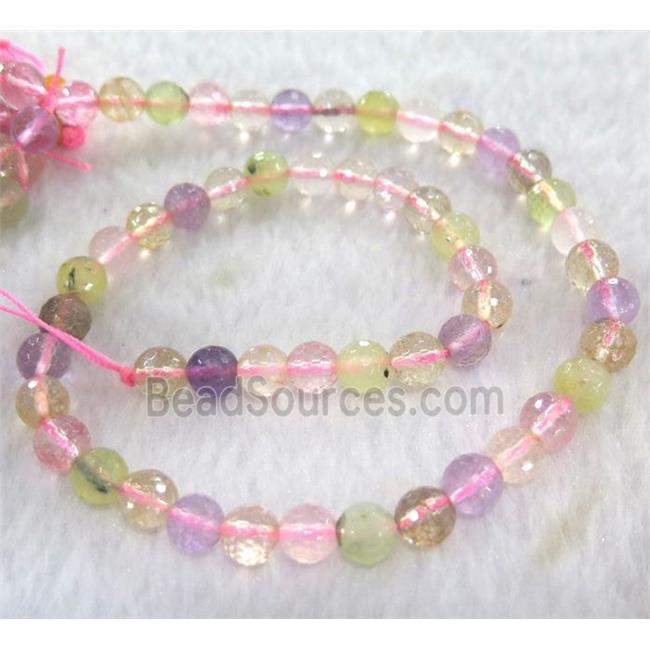 mixed gemstone beads, faceted round