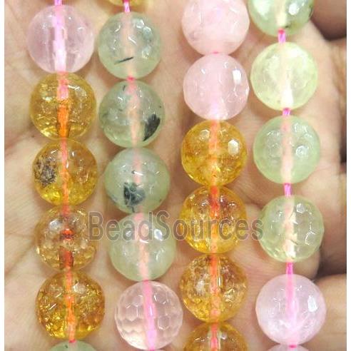 mixed gemstone beads, faceted round