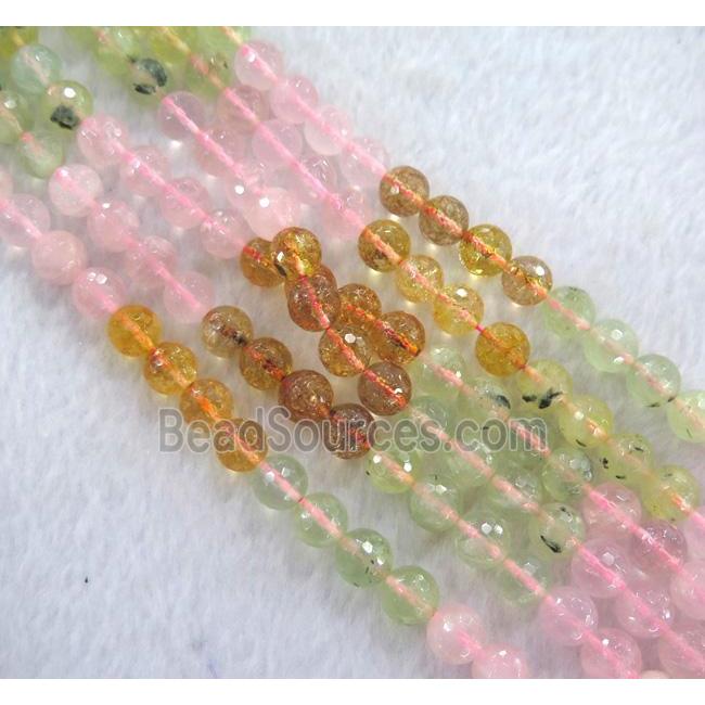 mixed gemstone beads, faceted round