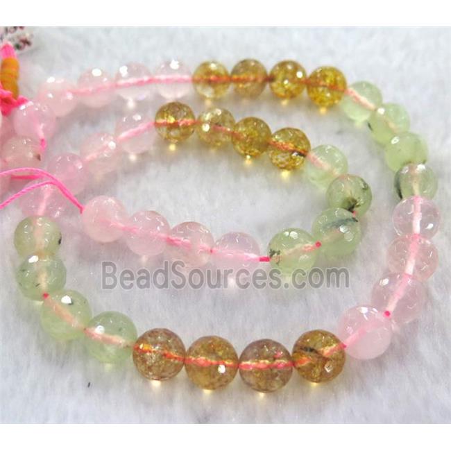 mixed gemstone beads, faceted round