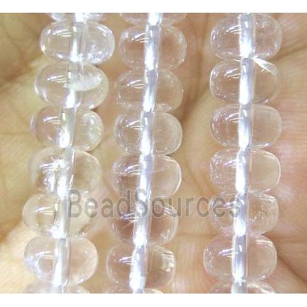 clear quartz beads, rondelle