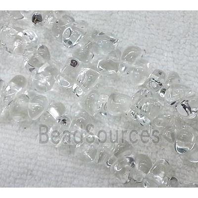 clear quartz bead, erose