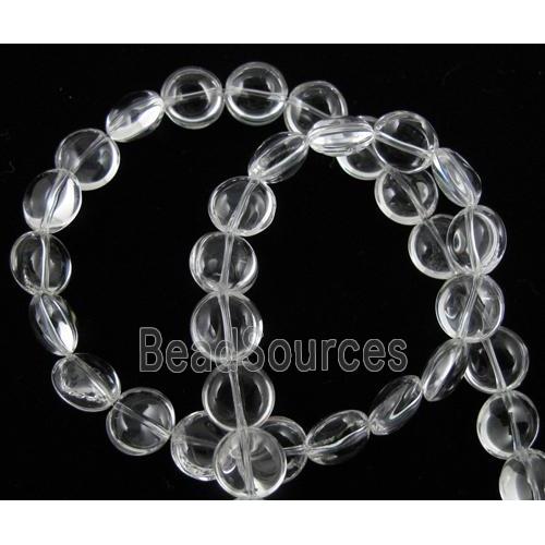 Natural Clear Quartz Bead, flat round