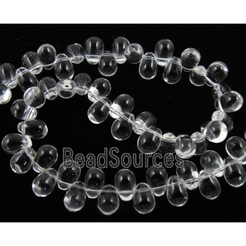 Natural Clear Quartz Bead, teardrop