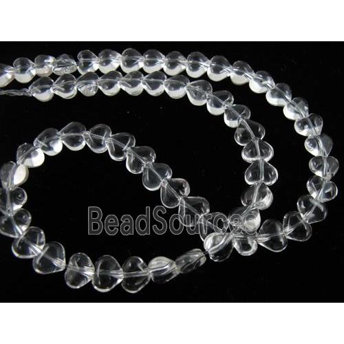 Natural Clear Quartz Bead, heart