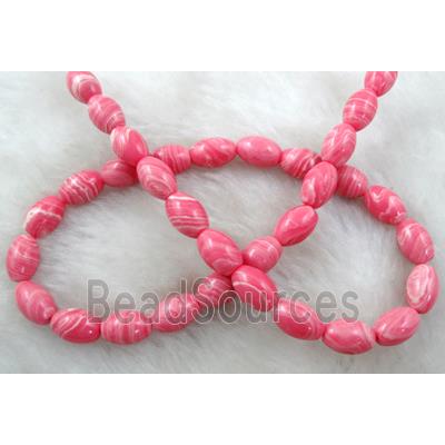 red stripe Gemstone bead, Rice