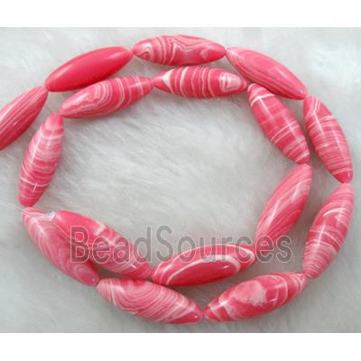 red stripe Gemstone bead, rice