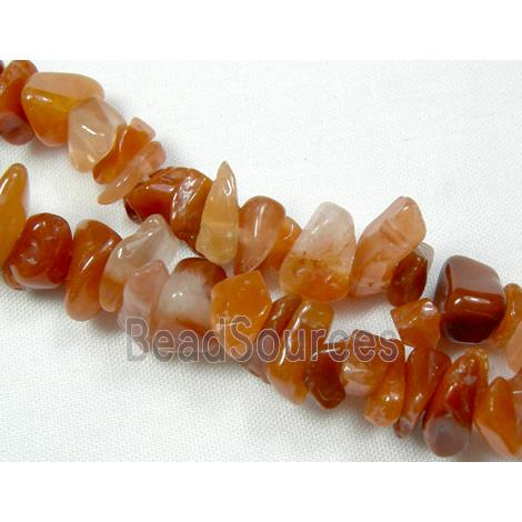 Carnelian Chip Beads, red