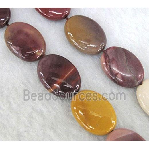 Mookaite stone Beads, flat oval