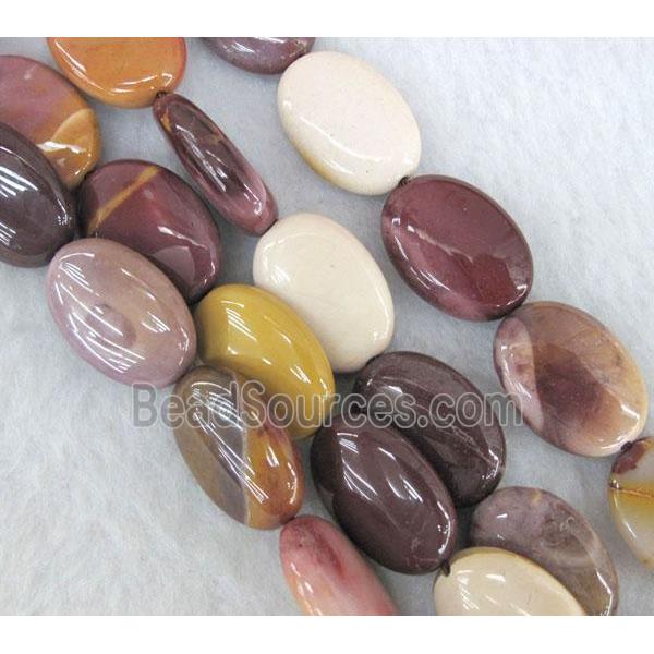 Mookaite stone Beads, flat oval