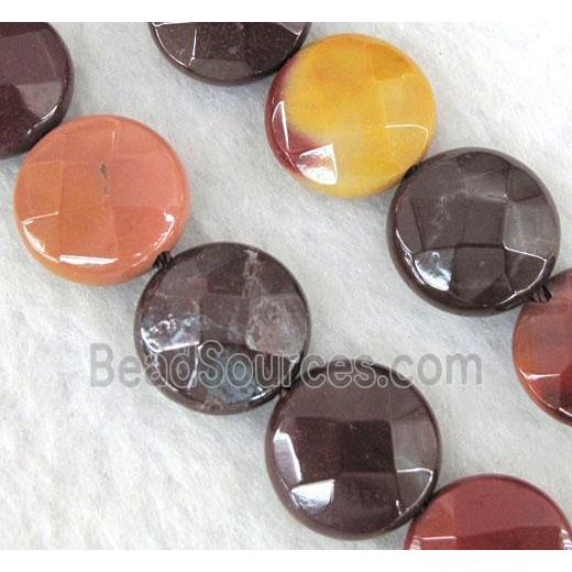 Mookaite jasper Beads, faceted flat-round