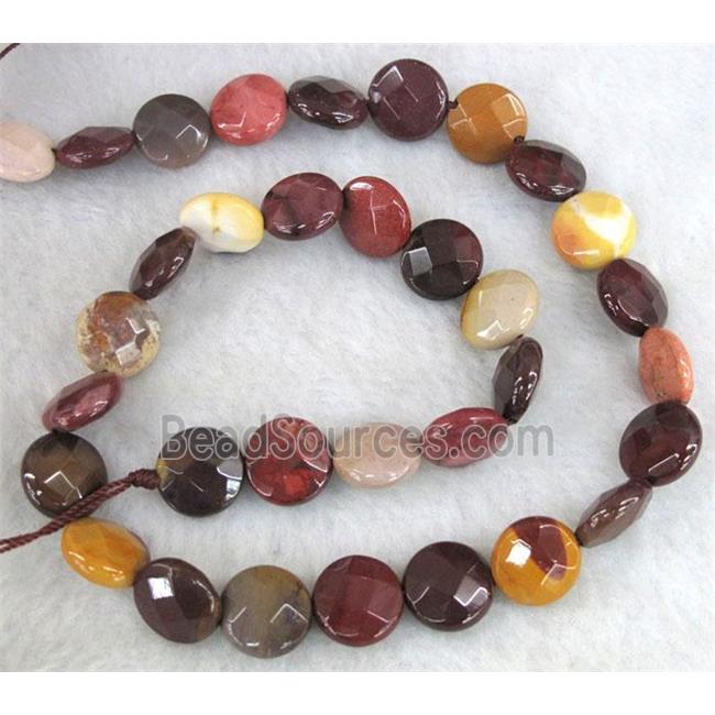 Mookaite jasper Beads, faceted flat-round