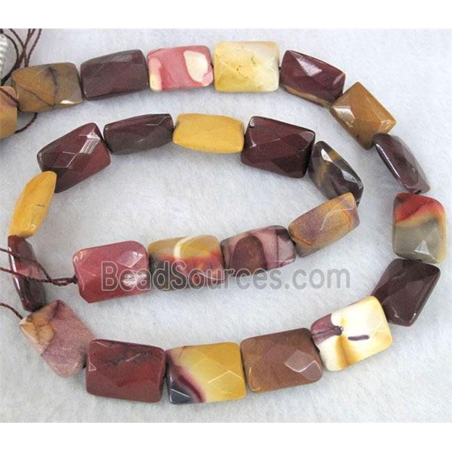 Mookaite jasper Bead, faceted rectangle