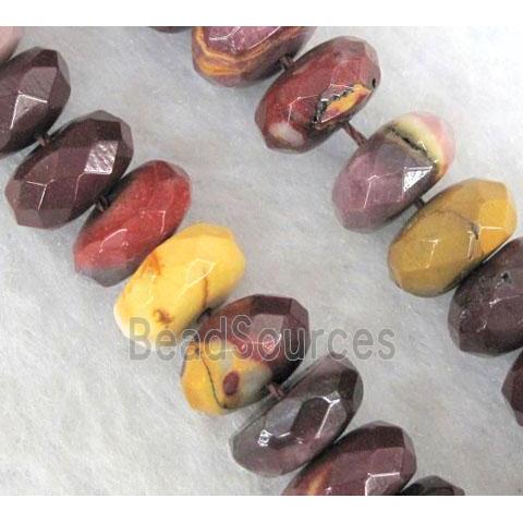 faceted rondelle Mookaite Beads