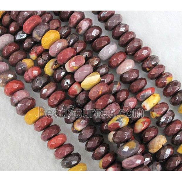 faceted rondelle Mookaite Beads