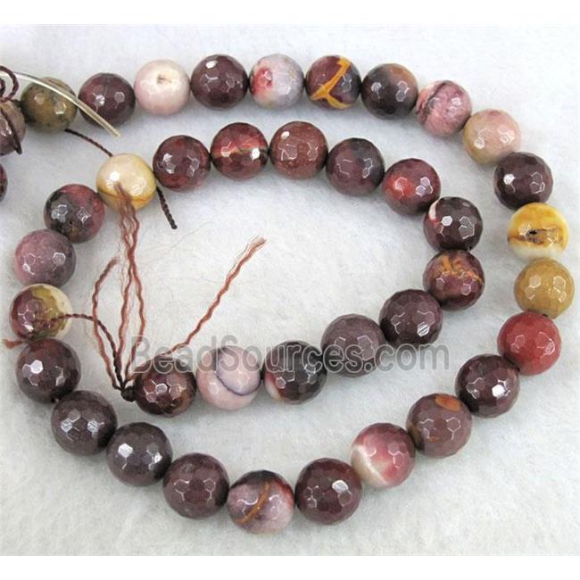 faceted round Mookaite beads, grade AA