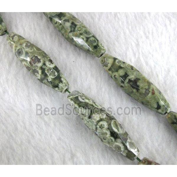 Rhyolite Jasper bead, faceted rice