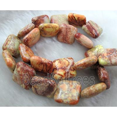 Orange Sea Sediment Jasper Beads Square