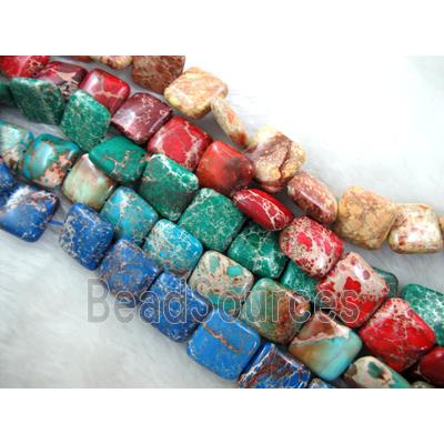 Sea Sediment Jasper Beads Square mixed color