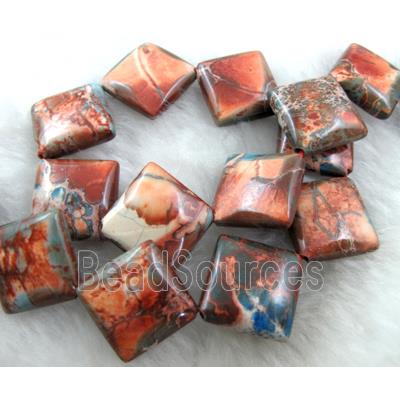 Red Sea Sediment Jasper Beads Square Conner-Drilled