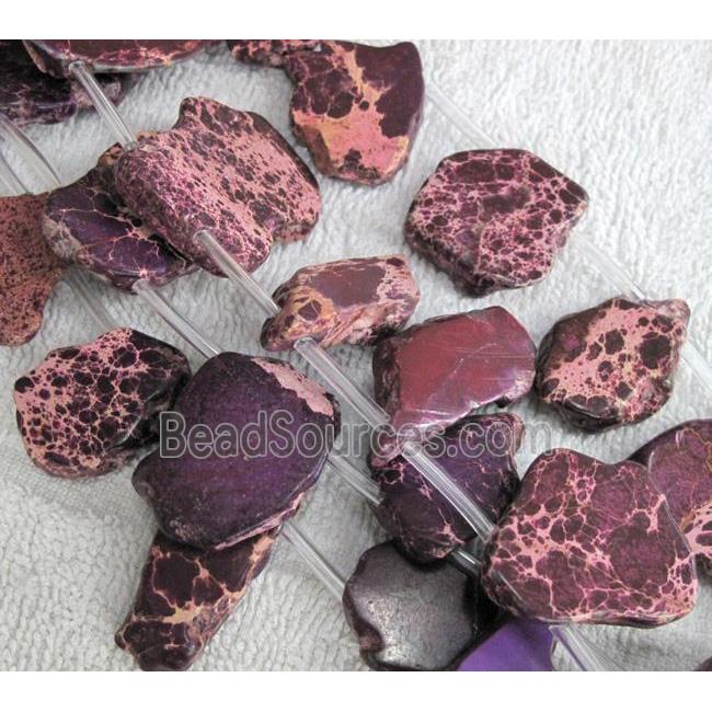 Sea Sediment slice beads, freeform, purple