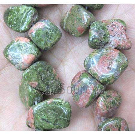 Unakite chip beads, freeform