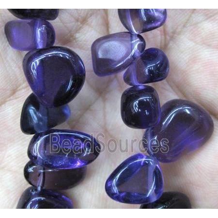 purple tourmaline beads chips, freeform