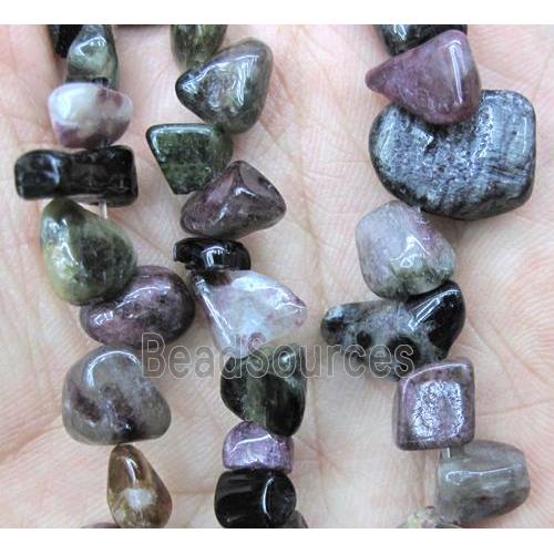 tourmaline beads chips, freeform