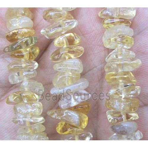 citrine chip beads, freeform, yellow