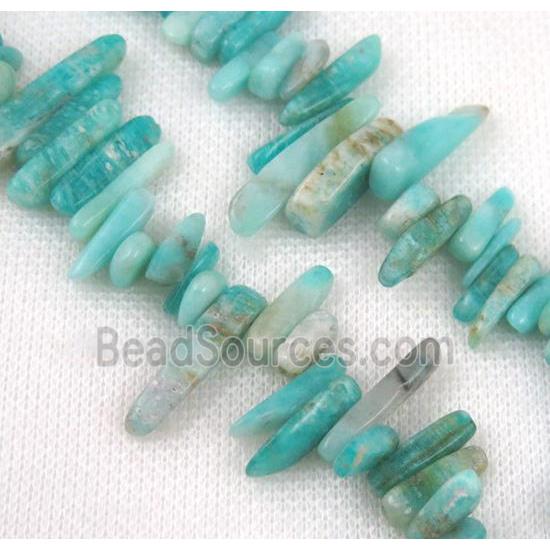 Amazonite bead, chips, freeform