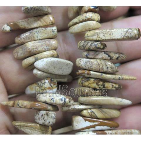 picture jasper bead, chips, freeform