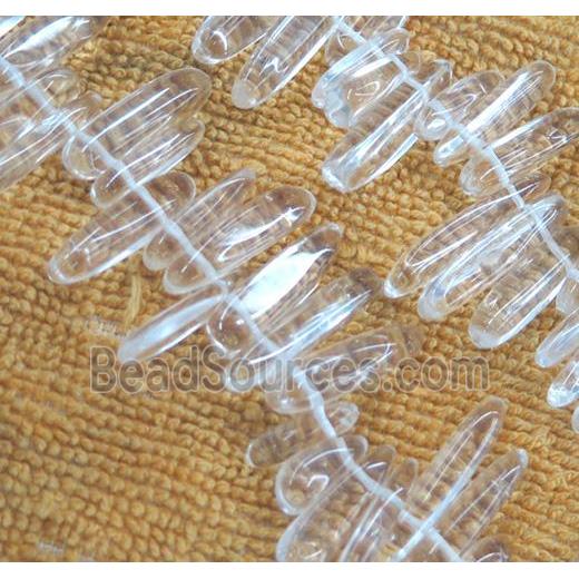 clear quartz chip beads, freeform stick