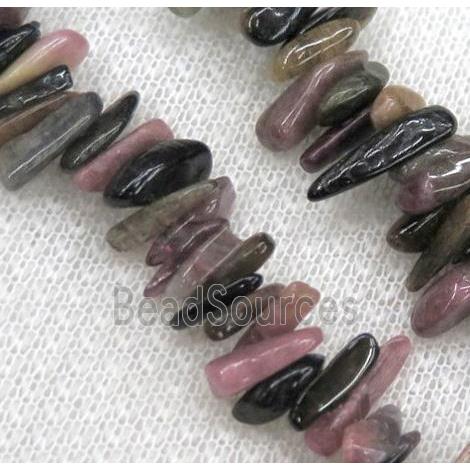 tourmaline beads, chip, freeform stick