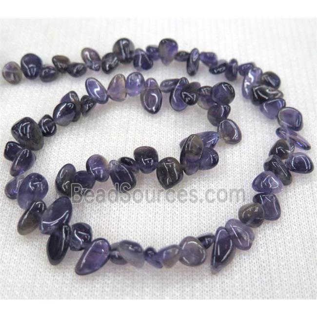 amethyst chips bead, teardrop freeform, purple