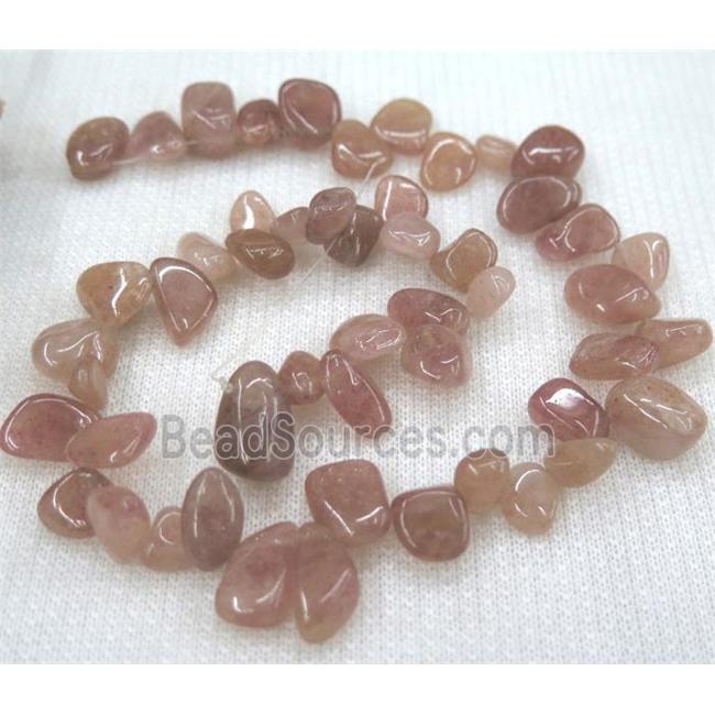 Strawberry Quartz chip beads, freeform