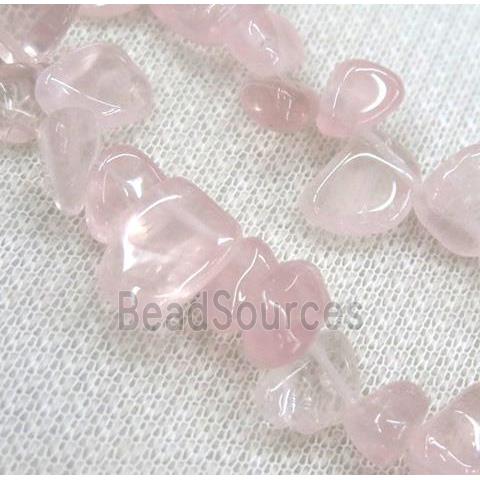 rose quartz chip beads, freeform