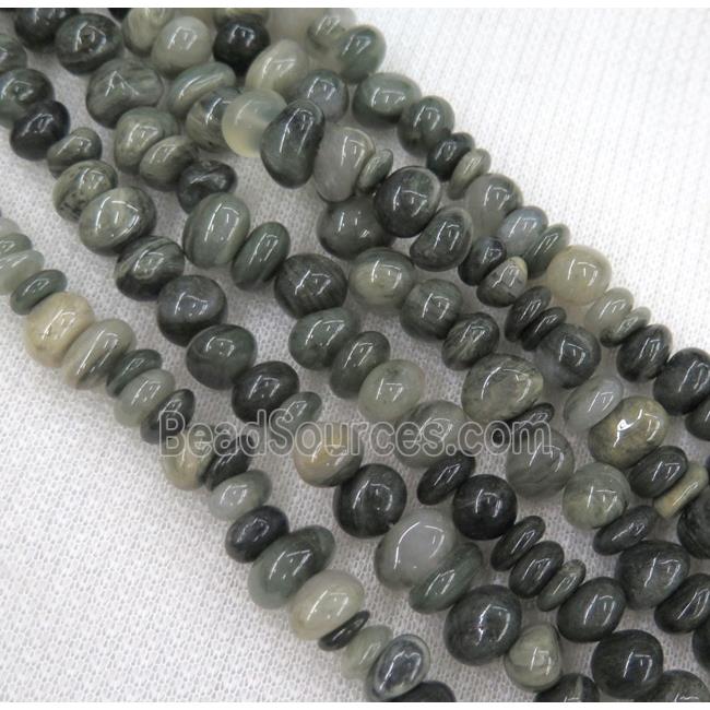 Seraphinite chip beads, freeform